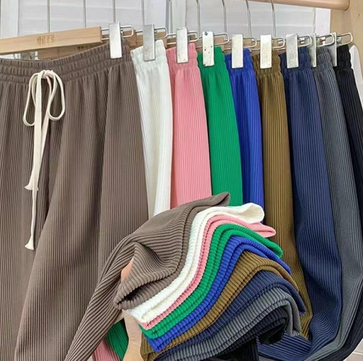 Women’s High-Waisted Striped Casual Trousers
